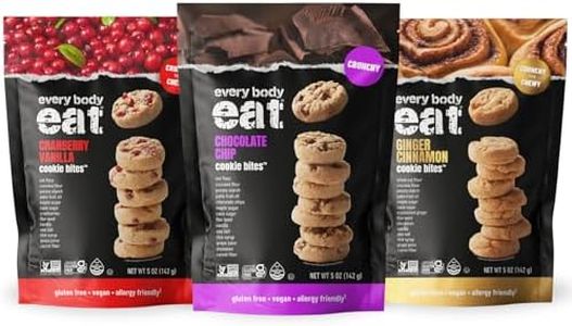 Every Body Eat Variety Pack Crunchy Cookie Bites - Gluten Free, Dairy Free, Vegan, Seed Oil Free, Allergy Friendly (5oz Pack of 3)