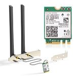 AX210 WiFi 6E Desktop Kit, Expand to Tri-Band 6GHz/5GHz/2.4GHz M.2 NGFF Wireless Bluetooth 5.2 Card Support Windows 10 11, 64 bit Desktop PC, Includes Ipex Cable, 5dBi Antennas and Brackets