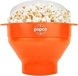 Hotpop Silicone Popcorn Popper Microwave Collapsible - Large Microwave Popcorn Maker with Handles - Dishwasher Safe Silicone Popcorn Bowl - Ideal for Quick Snacks - Orange