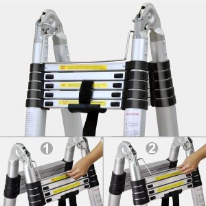 12.5FT Telescoping Aluminum Ladder – Lightweight Extendable Step Ladder