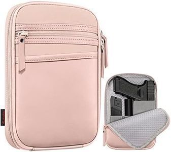 FINPAC Concealed Carry Gun Pouch, Soft Pistol Case Fanny Pack Waist Belt Firearm Bag with Holster for Handgun, Air Gun, Men, Women (Rose Gold)