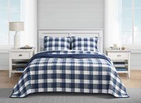 Nautica - Queen Quilt Set, All Season Cotton Home Bedding, Lightweight & Reversible (Norridge Navy/White, Queen)