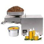 YUEWO Kitchen Nut Seeds Linseeds Oil expeller Automatic Oil Press Machine Oil Press Extractor for Flax Peanut Hemp Perilla Pumpkin Seed Sunflower Canola Sesame Commercial Grade