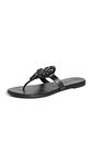 Tory Burch Womens Miller Leather Thong Flat Sandals, Perfect Black, 9.5