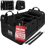 Trunk Organizer for SUV - Car Accessories, Back Seat Car Organizer, Trunk Car Organizer - Car Essentials | Premium Adjustable Multi 6 Compartments Design - Gift for Men and Women (X-Large, Black)