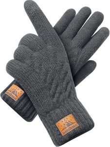 CHENMEI Winter Gloves for Men Women-Warm TouchScreen Cold Weather Gloves,Wool Knit Thermal Adults Gloves for Driving Texting