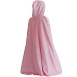 yeesn Girls Princess Aurora Rapunzel Costumes Cloak Hooded Dress Up Cape for Halloween Party Cosplay Outfit Winter Robe Jacket , Pink, L ( 5 - 10Year