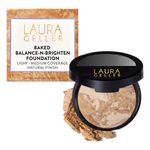 LAURA GELLER Baked Balance-n-Brighten Colour Correcting Powder Foundation (Medium) Buildable Light to Medium Coverage Baked Foundation, Demi-Matte Finish