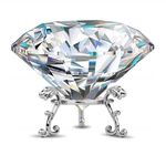 100MM Large Clear Crystal Diamond Paperweight with Stand Jewels Wedding Decorations Centerpieces Home Office Desktop Decor (3.93 inch)