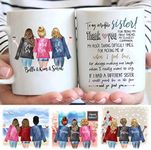 Custom 3 Sisters Mug, Personalized Sister Coffee Mugs, Sister Gift for 3 Sister, Christmas or Birthday Gifts for Sisters from Sisters, Sister Mothers day Gifts, 11 or 15 Oz