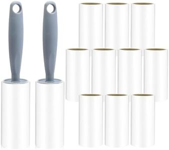 Lot de 12 Rouleau Poils Animaux,Brosse Vetement Anti Poils,480 Feuilles Brosse Collantes AdhéSif Puissant Brosse Adhesive pour Poils D’Animaux,Vêtements,Tapis,Canapés (12Rouleaux + 2 Brosse)