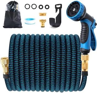 Jsdoin Expandable Garden Hose Pipe 30m/100ft, Flexible Expanding Magic Hose with 3/4", 1/2" Fittings, 10-Function Hose Pipe Spray Gun for Gardening and Car Washing