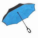 L&L® Double Layer C-Handle Inverted Upside Down Waterproof Reverse Umbrella UK (Royal)