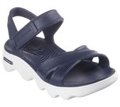 Skechers Women's Foamies Massage Fit-Heartfelt Flat Sandal, Navy/White, 10