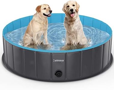 lunaoo Piscine pour Chien Pliable, PVC Chien Piscine Baignoire Bassin, Piscine pour Animaux Extérieur Bassin pour Grands Petits Chiens, Bleu Clair, 80 x 20 cm