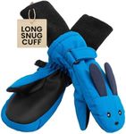 Maplefield Waterproof Kids Gloves with Fun Creatures - Long Cuff Keeps Kids Dry and Warm - Toddler Gloves with Thinsulate