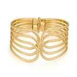 LILIE&WHITE Textured Gold Bangle Bracelet For Women Flexible Gold Bracelet Big Chunky Bangle Bracelet Thick Bangles Bracelet Gold Cuff Bracelet Fashion Jewelry Gift