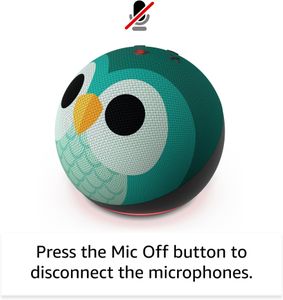Echo Dot Kids Smart Speaker with Alexa, Owl – Wi-Fi, Bluetooth, 1 Year Kids+