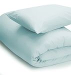 Belledorm Blue Duvet Cover, 200 Thread Count Percale (Single, Duck Egg)