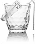 DECOR VIBES Glass Ice Bucket with Acralic Handle and Tong for Bar and Home, Big Size Ice Bucket Bar Accessories and Gift Item (1 Unit)