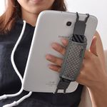 TFY Tablet Security Hand Strap Holder, Compatible with iPad (iPad Mini & Mini 5 & Mini 6 / iPad Air 5 /iPad Air 2 / iPad Pro 9.7 Inch, 11 Inch ) - Samsung Tablets - Nexus 7 / Nexus 10 and More (Gray)