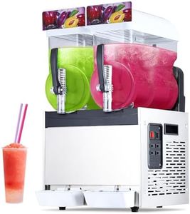 GarveeHome Commercial Slushy Machine, 15L X 2 Tanks Slushie Machine Frozen Drink Margarita Machine, 7.9 Gal/30L Smoothie Maker, Stainless Steel Commercial Margarita Machines for Restaurant, Bar, 110V