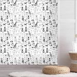 Belzesso Modern Dogs Kingdom Peel and Stick Wallpaper Black and White Self-Adhesive Removable Wall Decor for Home Bedroom Walls Doors Stairs Cabinets, 118.1in Length x 17.7in Width