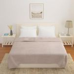 @home by Nilkamal Arliss Solid Double Bed Blanket|150 GSM|Ultra-Soft & Wrinkle-Resistant Polyester|Use as Bedspread or Sofa Throw|Ideal, Travel & Camping|Pack of 1 Blanket|220 x 240 cm|Beige