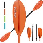 HIKULA Kayak Paddles 4 Pieces Aluminum Shaft and PP Blade Adjustable Floatable Comfort 90.5inch Lightweight Oars for Inflatable Kayak Canoe Orange