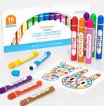 Shuttle Art Bingo Dabbers, 15 Colours Washable Dot Markers for Kids Toddlers, Bingo Pens Non-Toxic Water Based Markers for Children Preschool Learning