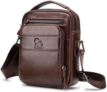 BAIGIO Genuine Leather Small Messenger Bag for Men Shoulder Bag for Ipad Crossbody Bag Men Handbag Satchel Travel Business