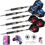 CyeeLife Professional Steel tip Darts 26g with Aluminium shafts,Sharpener,Tool and Extra Flights,Pro Brass Darts Set