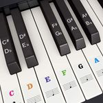 Fansjoy Piano Keyboard Stickers for 88/61/54/49/37 Keys, Colorful Large Bold Letter Piano Key Stickers, Transparent & Removable Piano Keyboard Note Stickers Labels for Kids Beginners Learning Piano