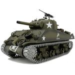 Modified Edition 1/16 2.4ghz Remote Control US M4A3 Sherman Tank Model(360-Degree Rotating Turret)(Steel Gear Gearbox)(3800mah Battery)(Metal Tracks &Sprocket Wheel & Idle Wheel)