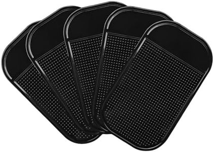 5PCS Car Dashboard Non Slip Mats, Washable Anti Slide Dash Sticky Pads for Phones Sunglasses Keys GPS, Car Accessories Interior, Universal Fit for Cars SUVs Boats (Black)