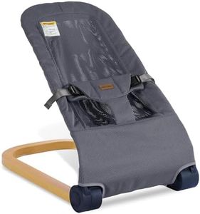 Winchild Baby Bouncer,Portable Baby Bouncer seat for Babies Newborn Bouncer Seat with 3-Point Harness.Ergonomic Design Infants Bouncy seat with Cotton Fabric Wood Grain,Natural Vibrations