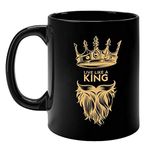 FirseBUY Live Like a King Printed Black Coffee Mug Gift for Dad, Husband, Brother, Boyfriend, Friends 325ml