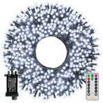 Ollny Christmas Fairy tree Lights Outdoor, 80m 800 LED Long Fairy Light Plug in, Waterproof String Light with Remote/8 Modes/Timer, Bright Cool White Lighting Indoor/Xmas Tree/House/Garden Decorations