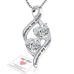 HEEYA Silver Necklace Friendship Gifts for Women,CZ Diamond Necklace-Best Friend Necklace Friendship Necklace,Sterling Silver Infinity Necklaces for Women Girls Sisters Her Teenage Birthday Gift