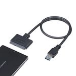 StarTech.com SATA to USB Cable - USB 3.0 to 2.5” SATA III Hard Drive Adapter - External SATA USB Converter for SSD/HDD Data Transfer - Black (USB3S2SAT3CB)