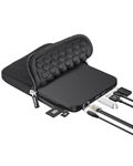 ROOFULL External CD DVD Drive with Ethernet Adapter, USB Hub, SD Slot, Case