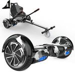 HITWAY 6.5” Hoverboards with Hoverkart, Hoverboards Bluetooth with Go kart, Smart Powerful Motor with LED Indicator, Gift for Kids