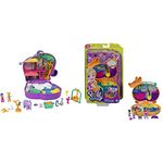 Polly Pocket Elephant Adventure Compact & Corgi Cuddles Compact with Pet Hotel Theme, Micro Polly & Shani Dolls, 2 Dog Figures, Surprise Reveals, Gift for Ages 4Y+, GTN13 (Packaging may vary)