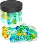 Ucradle Marbles for Kids, 40 PCS Glow in The Dark Marbles for Marble Run, Glass Glow Marbles Game for Kids, Marble Run Accessories for Boys and Girls