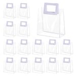 Yolyoo 15 Pack Clear Gift Bags with White Handles Transparent PVC Gift Wrap Bags Plastic Tote Bags Reusable Shopping Bags for Bridal Party,Wedding,Baby Shower,Birthday Party 7 x 8 x 4 Inch (7 x 8 x 4