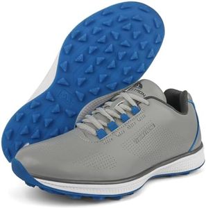 Zakey Golf Shoes Men Sipkeless Golf Wears for Male Golfers Sneakers Outdoor Walking Footwears (14,Gray)