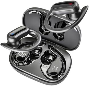 TRAUSI Wireless Earbuds, Bluetooth 5.4 Headphones, True Wireless Stereo Earphones with IPX7 Waterproof, Noise Cancelling Mic, Fast Charging and Comfort Fit Ear Buds for Sports/Workouts - Black