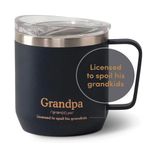 VAHDAM Grandpa Mug (300ml/10.1oz) Black | Reusable Tea & Coffee Mug - Grandpa Gifts | 18/8 Stainless Steel, Vacuum Insulated Travel Tumbler Cup | Carry Hot & Cold Beverage | Grandpa Gifts