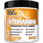 Evlution Nutrition HYDRAMINO Complete Hydration Multiplier, All 6 Electrolytes, Vitamin C & B, Fluid Boosting Aminos, Coconut Water, Recovery, Antioxidants, 30 Servings (Orange Mango)