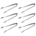 Dokpav 6PCS Sugar Tongs, Appetizer Tongs, Mini Serving Ice Cube Tongs, Food-Grade Premium Ice Tongs, Stainless Steel Sugar Tongs, Small Kitchen Tongs for Coffee Tea Appetizers Desserts Party, 11cm